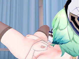 Sucrose fingers herself in the nurses office - Genshin Impact hentai.