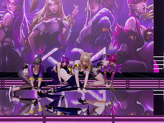 [MMD] GirlsDay - Something StripVers. Ahri Akali Evelynn Kaisa 3D Uncensored Nude Dance